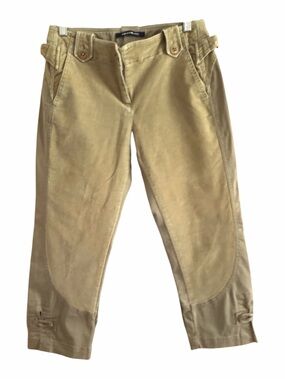 Women's Beige Riding-Style Capri Pants
